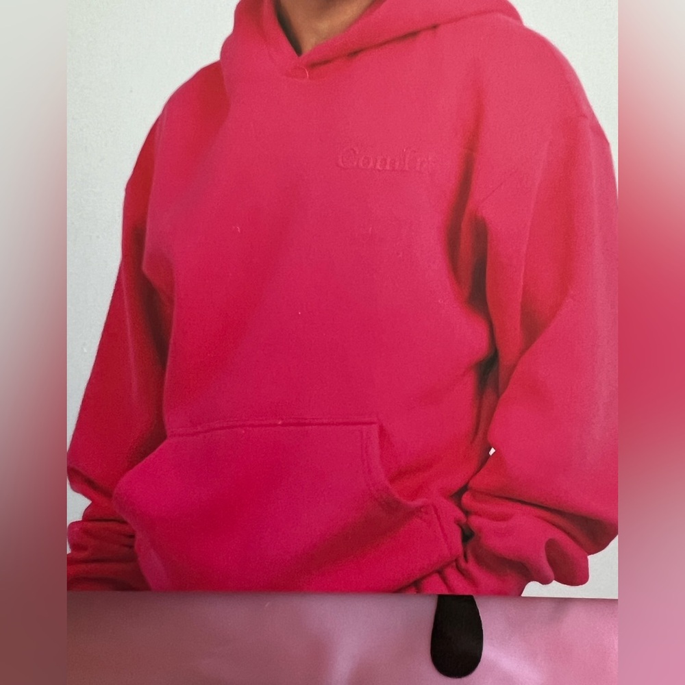 New in bag Comfrt Minimalist Hoodie, Hot Pink, XL